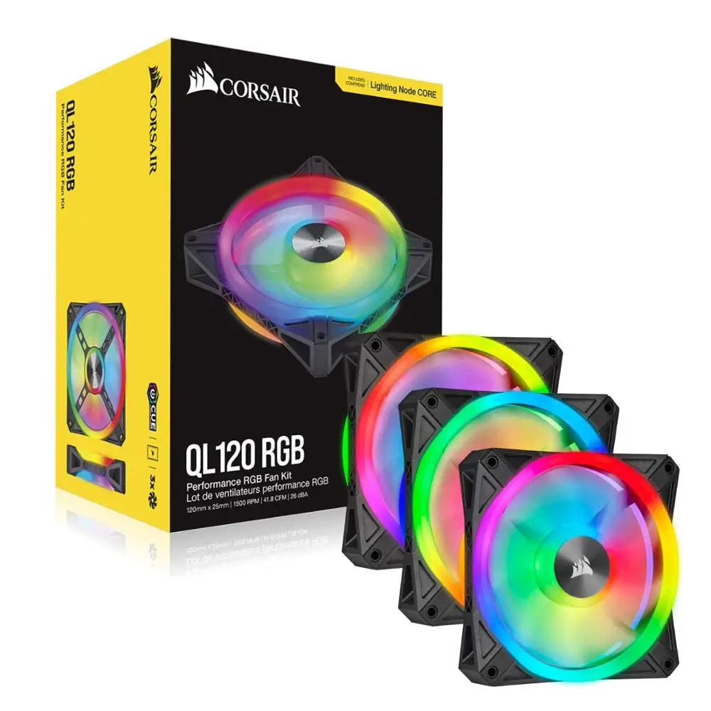 CORSAIR QL серия QL120 QL140 RGB 120 мм 140 светодиодный вентилятор один пакет двойной тройной с