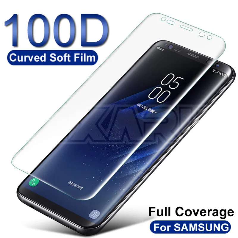 

100D Full Curved Hydrogel Film on the For Samsung Galaxy S10 S9 S8 Plus S10e S7 Edge Note 8 9 10 Pro Screen Protector Soft Film