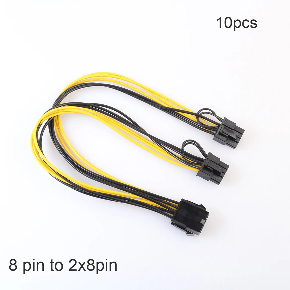 10pcs/lot 8pin to 2x8pin pcie Dual 8Pin PCIe 2 x (6+2pin) Graphics Video Card Power Cable Extension 30cm | Компьютеры и офис