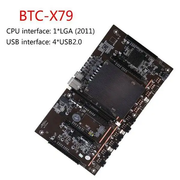 H61 X79 BTC Mining Motherboard with E5 2630 V2 CPU 5X PCI-E 8X LGA 2011 DDR3 Support 3060 3080 GPU for BTC Mining best pc mother board