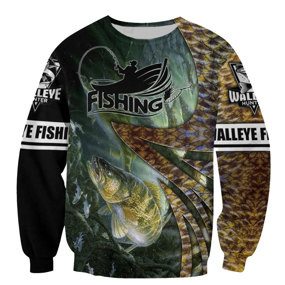 Spread stores Walleye Fishing Camo 1203 Hoodie Over Print Plus Size (2)