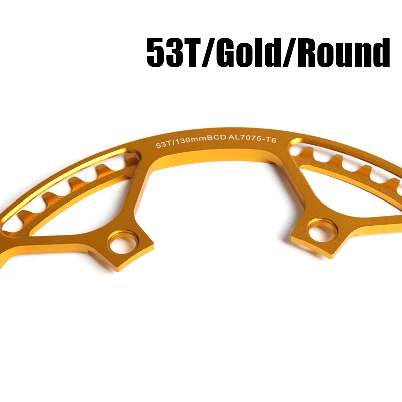 53T round Gold Litepro Сверхлегкий 130 BCD 45T 47T 53T 56T 58T A7075 сплав BMX цепное кольцо складной велосипед BMX цепное колесо велосипед шатун зуб - Цвет: 53T round Gold