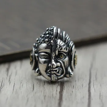 

S925 Sterling Silver Personality Between Magic Of Magic Opening Ring Between Eyes Of Men And Women Jewelry Thai Silver Ring