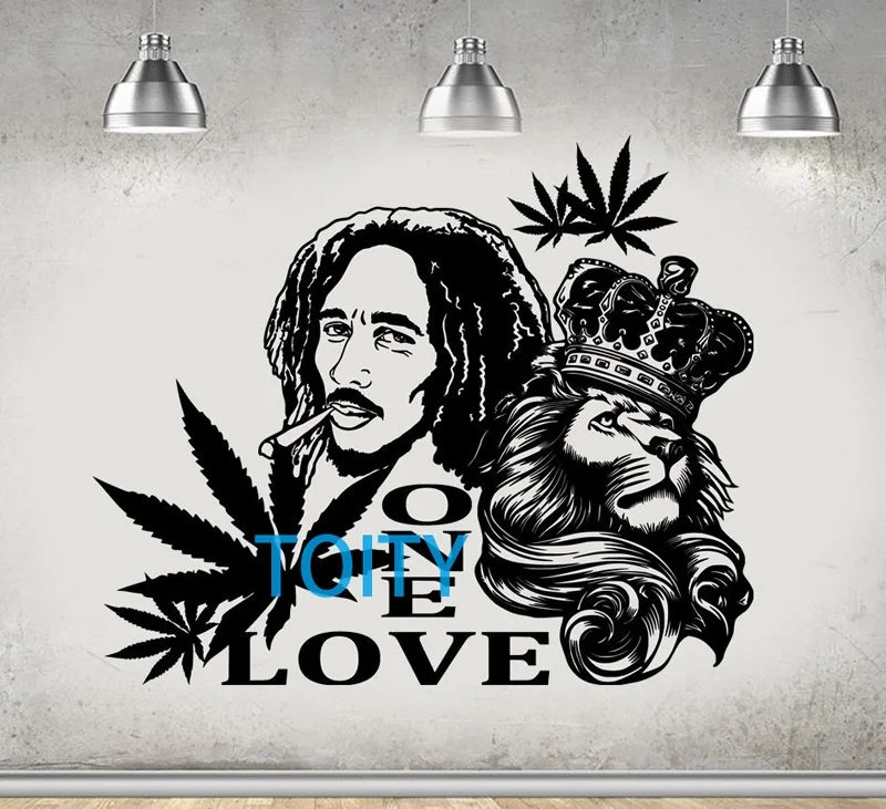 29 дизайнов Боб Марли регги раста Лев Сион плакат One Love Виниловая наклейка для стены Искусство дома комнаты декоративная Фреска - Цвет: H57cm x W68cm
