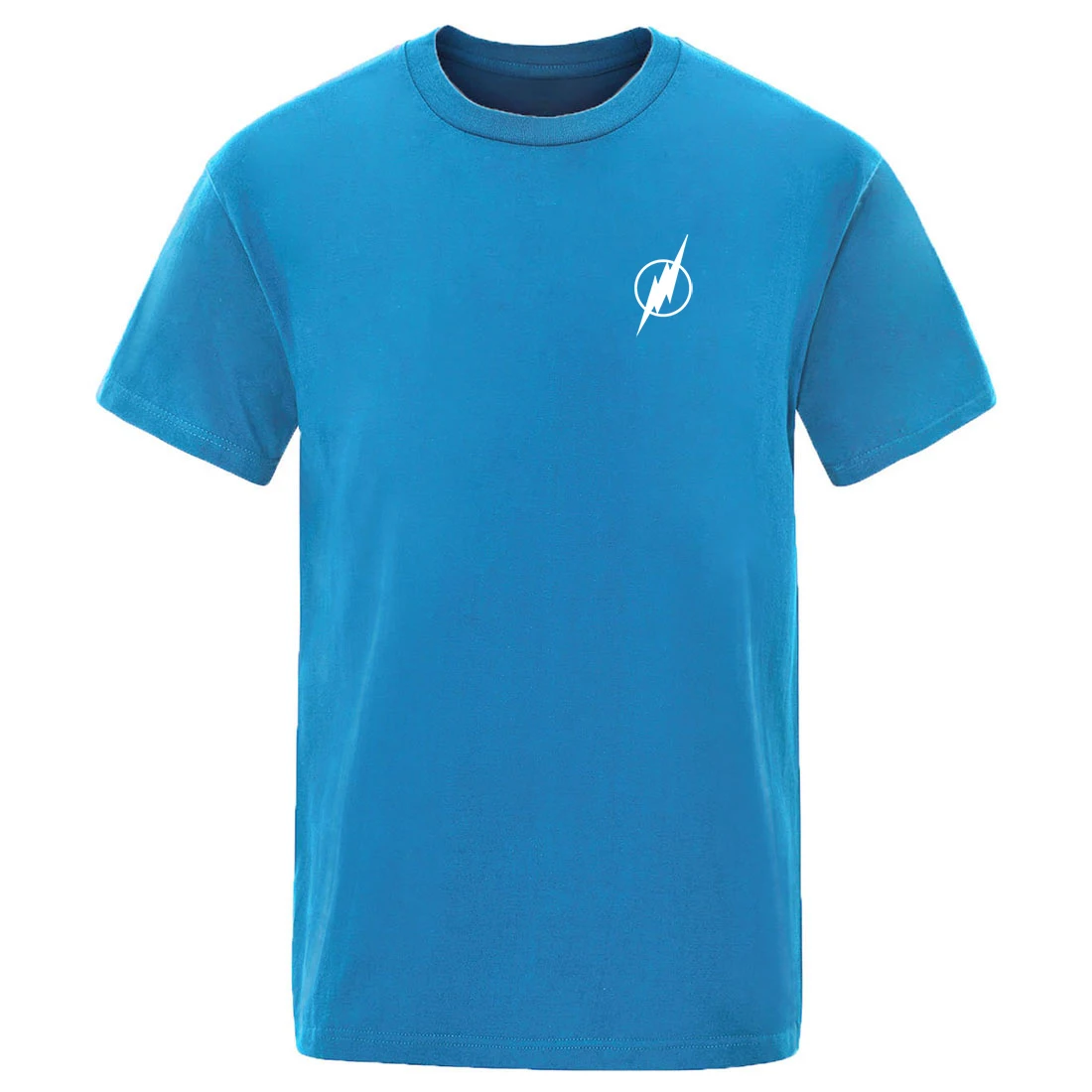 

The Flash Print Casual 100% cotton man top Men 2020 Hip Hop solid color t-shirts summer short sleeve crew neck Fahison tee shirt