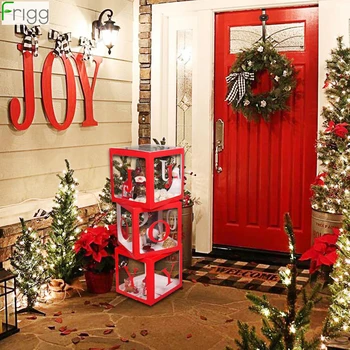 

Merry Christmas Transparent Box Ornaments Christmas Decor For Home Cristmas Tree Joy Navidad 2020 New Year Gifts Noel Natal Deco