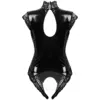 Erotic Fetish Body Suit Sexy Cupless Crotchless Teddy Lingerie Femme Black Wetlook Pvc Latex Catsuit Gothic Women Porno Costume ► Photo 2/6