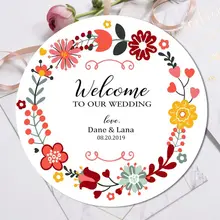 100 штук, 3-7 см, индивидуальный заказ, свадебные наклейки, конфеты коробки для подарков этикетки, красочные цветы