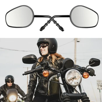 

Black Motorcycle Rear View Side Mirrors For Road Glide Sportster Cruiser Road King Touring XL 883Softail Bobber Chopper Fatboy