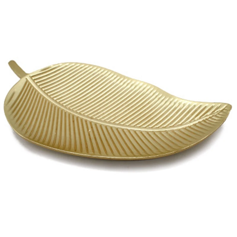 curved leaf 1 шт. нордический Золотой ананас десерт модный геометрический Настольный магазин конфеты дерево приема поднос для посуды набор для домашней вечеринки - Цвет: curved leaf
