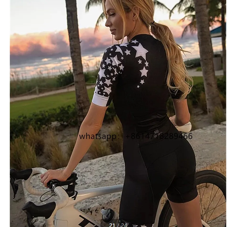 DS PRO Skinsuit для женщин майки для велоспорта комбинезон со звёздами высокое качество штаны итальянская тесьма силиконовый коврик для отдыха езда оборудование