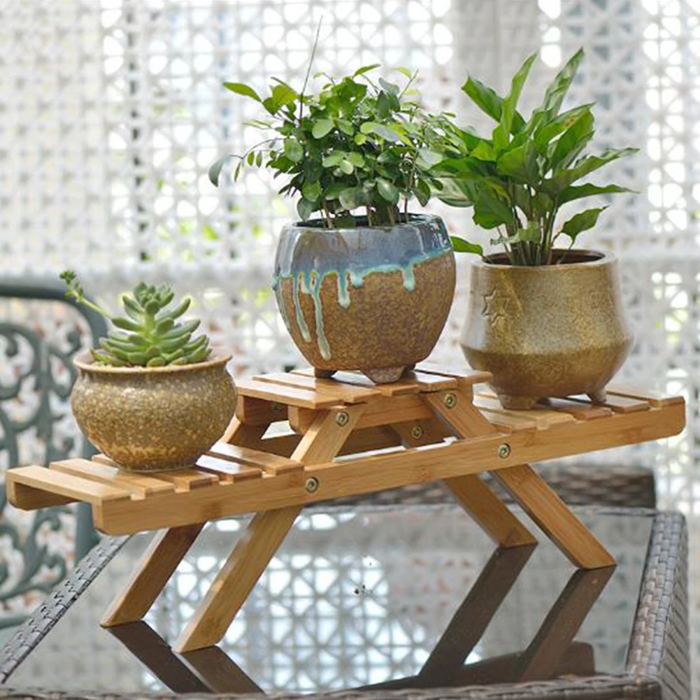 

Holder Planter Table Flower Shelf Garden Bamboo Outdoor Display Stand Indoor Multilayer Home Decor Plant Living Room Pot Rack