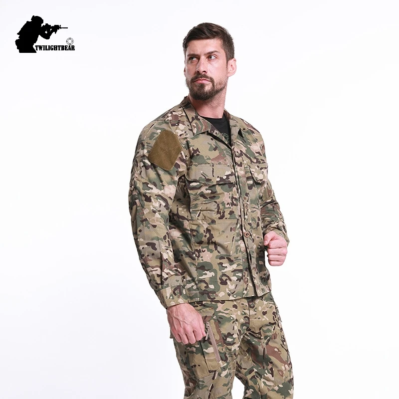 Брендовая Военная Мужская камуфляжная рубашка с длинным рукавом, хлопковая Тонкая Повседневная тактическая рубашка для мужчин, рубашки для походов в пустыне, S-2XL, BF353