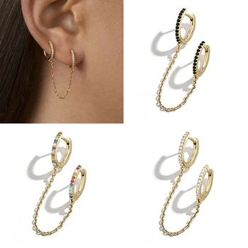 

1PC Gothic Punk Chain Earrings Link Chain For Women Girl 2020 New Fashion Simple All-match Earrings European Stud Earrings