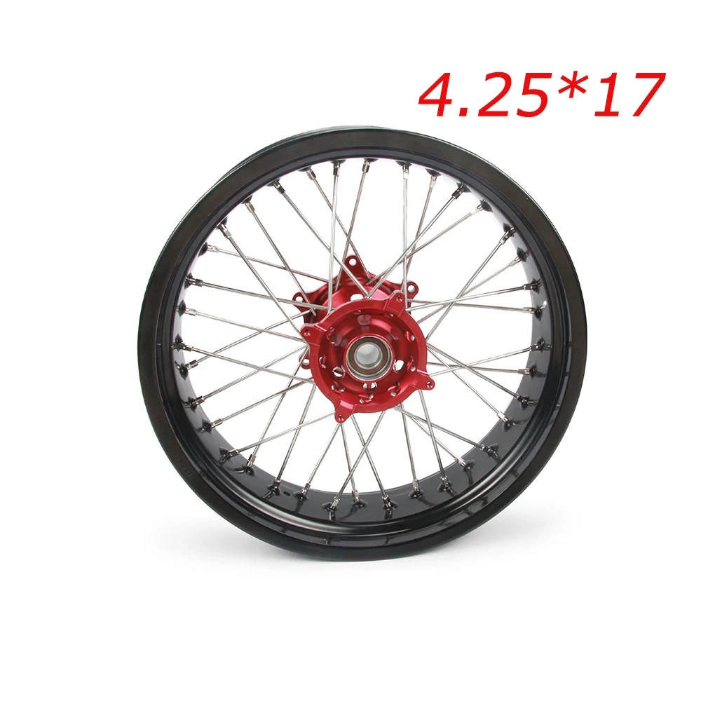 Полный набор задних колесных дисков ступицы 36 отверстий 2,15x1" 2,15x19" 5,0x1" для Honda CR125 CR250 CRF250R CRF450R CRF450X CRF250X 2000-2006 - Цвет: 4.25x17