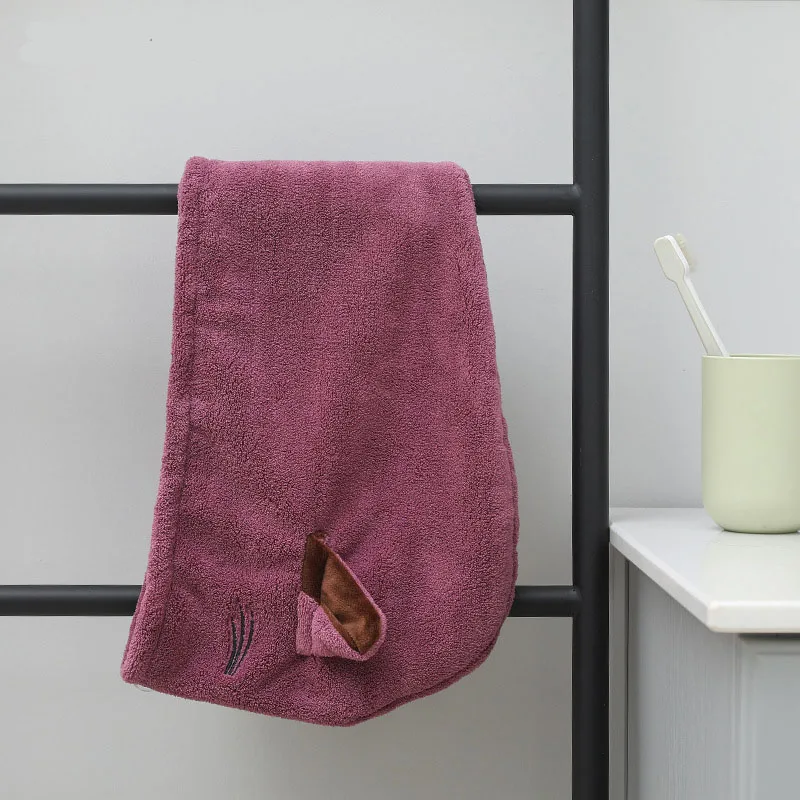 Hair Towel Shower Cap Microfiber Quickly Dry Hair Hat Bathroom Women Head Towels Girls Cute Hair Towel For Home Bath Drying Turban
