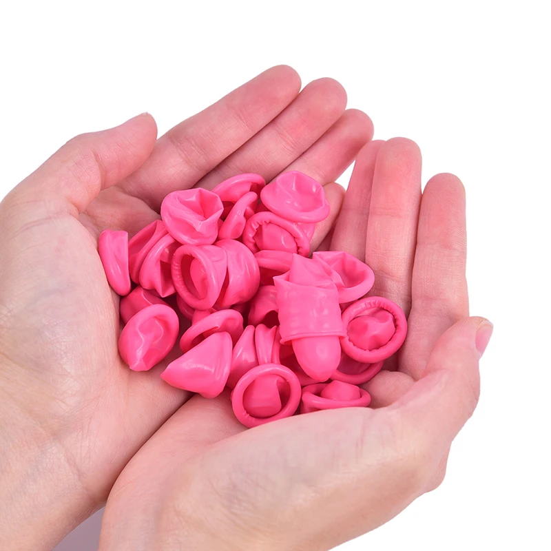 30pcs Disposable Latex Rubber Finger Anti-static Fingertips Protector Gloves For Cooking Kitchen Cleaning