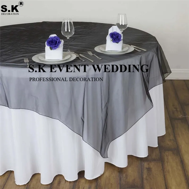 Square Organza Table Cover Overlay Gift Wrapping Shimmering Wedding SpecialEvent