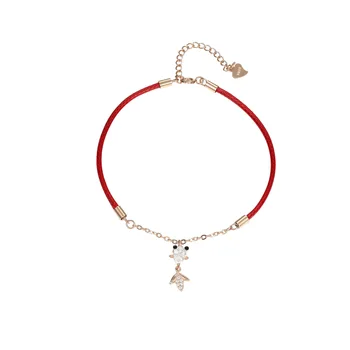 

S925 Sterling Silver Carp Bracelet of Red String Fashion Boutique Accessories for Party Activities Birthday Gifts Business Gifts