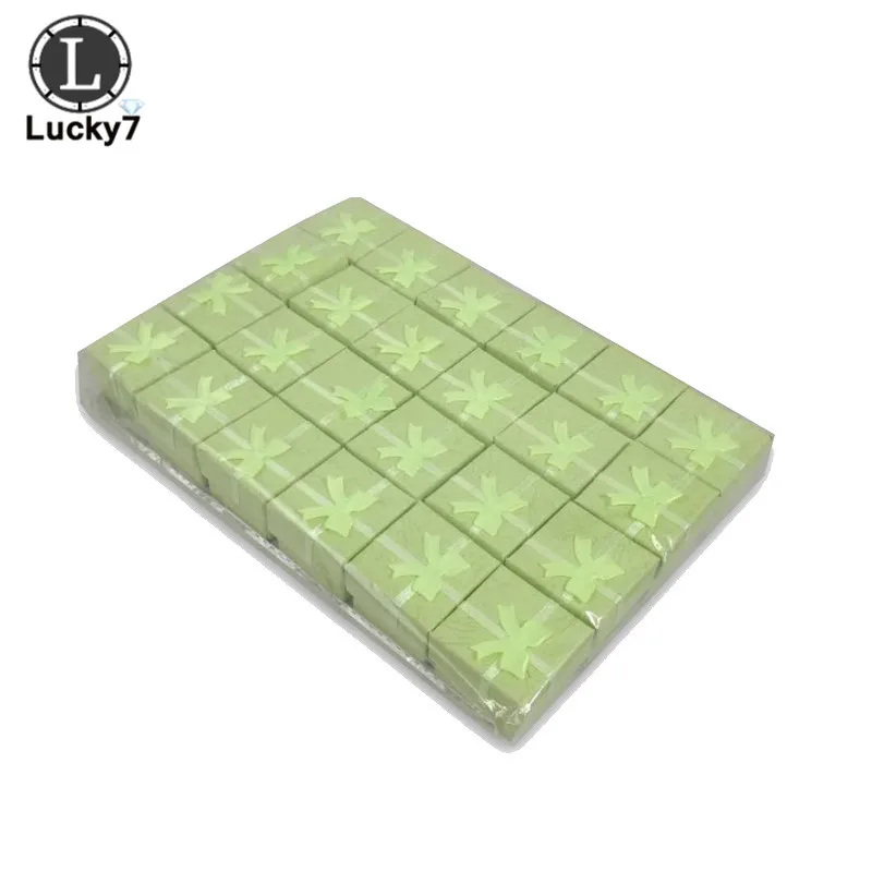 Green 200 шт./лот модная шкатулка для ювелирных изделий, много кольца цвета коробка, подарочная упаковка для ювелирных изделий серьги держатель Чехол 4*4*3 см - Цвет: Green