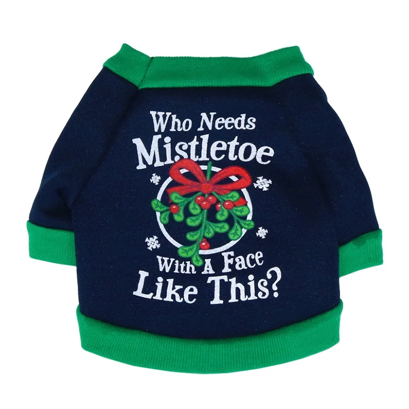 

Velvet Cloth Long Sleeve T-shirts Merry Christmas Dog Vest Pet Christmas Accessories Winter Warm 2 Legged Costume For Small Dogs