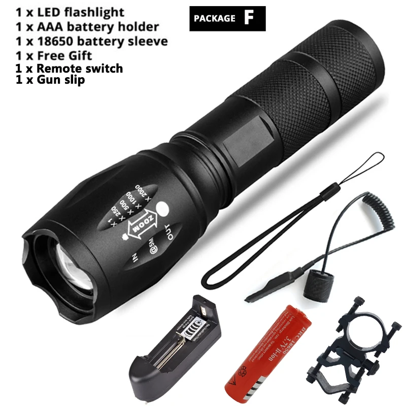 Z45 Led Flashlight Ultra Bright Waterproof Torch T6/L2/V6 zoomable 5 Modes tactiacl flashlight for hunting use 18650 battery good flashlights Flashlights