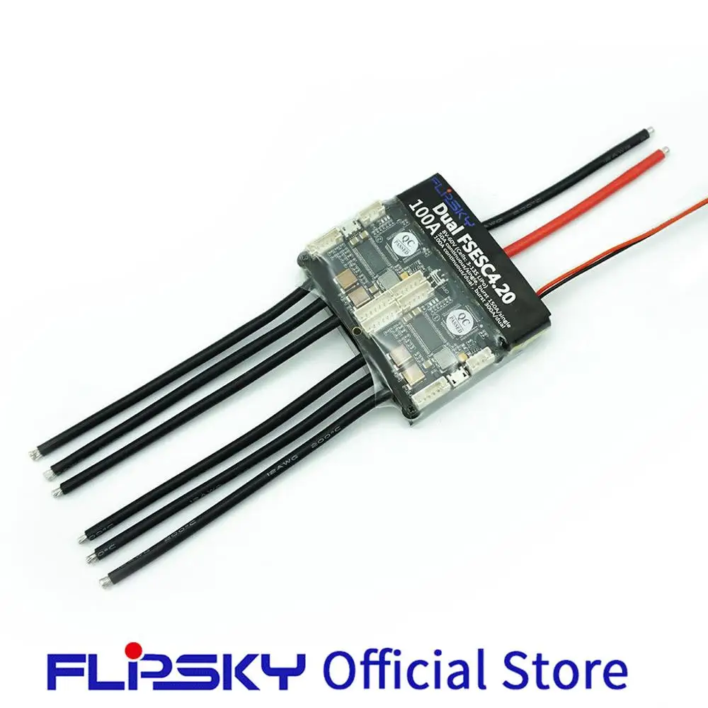 

Electronic Speed Controller for RC Ship Boat Dual FSESC4.20 100A (Based on VESC 4.20 ) with Anodized Aluminum Heatsink Flipsky
