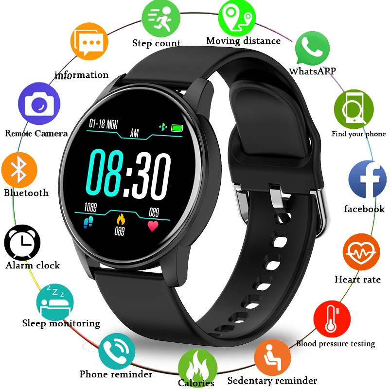 LIGE 2020 New Smart Watch Men Sport Multifunction Mode Heart Rate Blood Pressure Monitoring Replaceable Strap Women Smartwatch