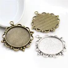 5 шт. 30 мм Внутренний размер античная бронза и Посеребренная Классический стиль кабошон основа Установка Подвески