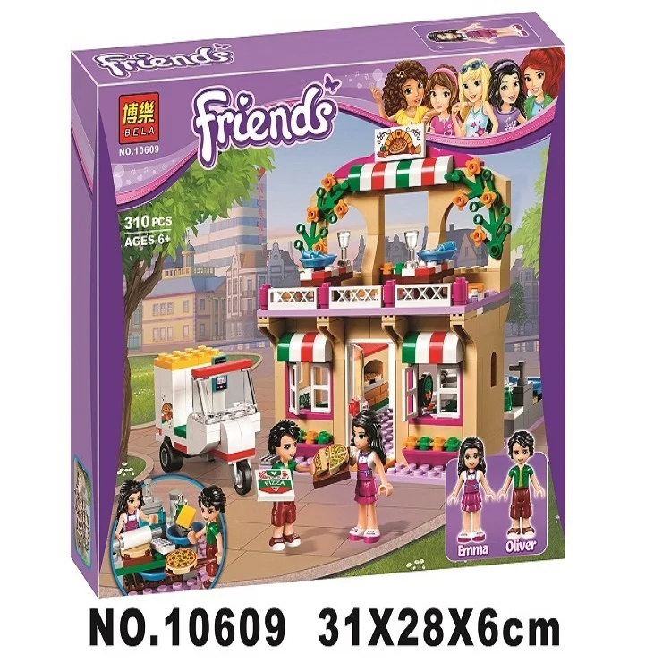 Bela 10609 серии друзей 310 шт. модели Heartlake Pizzeria строительные блоки образовательные
