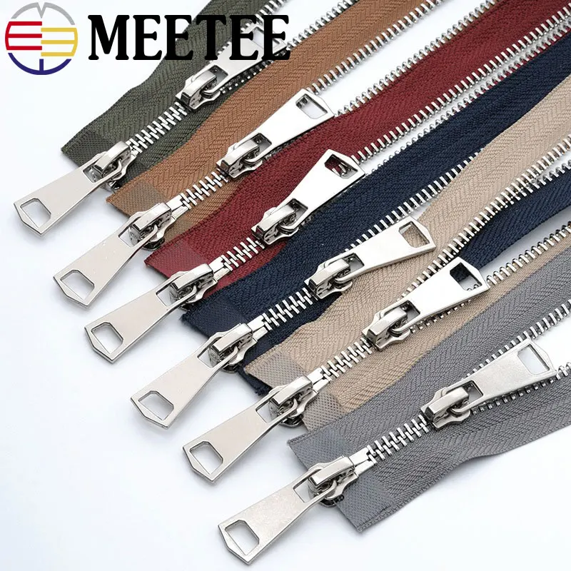 Meetee 1 шт. 120 см 5 # металлическая молния двойные шелковые медные серебряные зубья