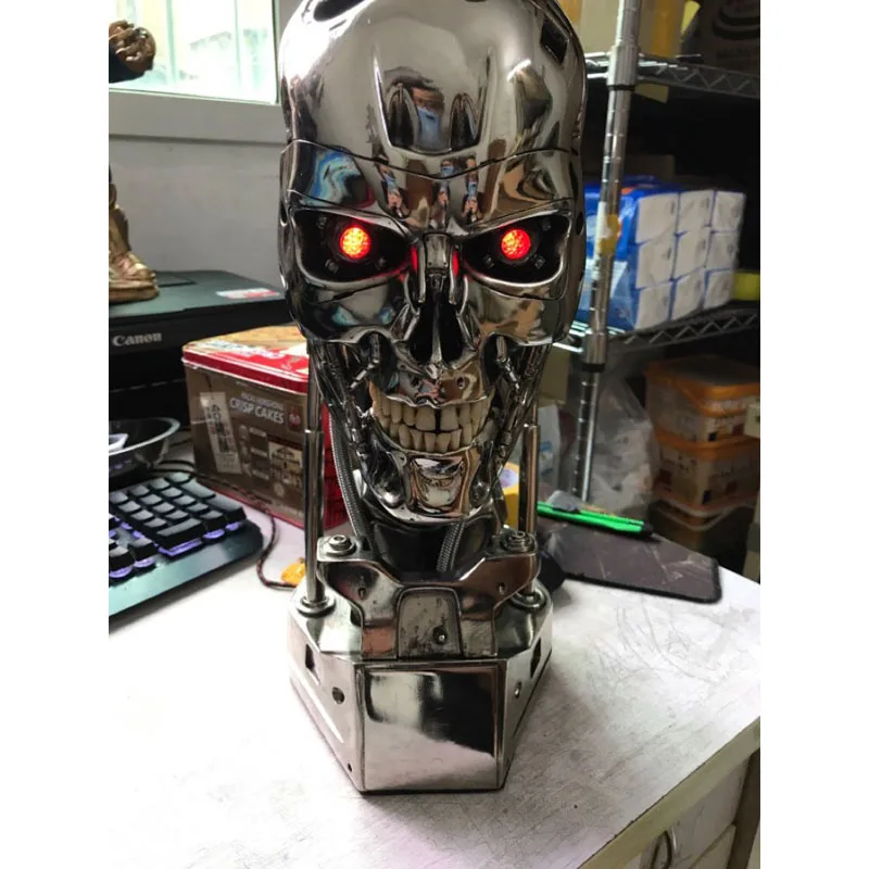 Cool 1 1 Scale The Termi 39cm T 800 Skull With Chip Standard Electroplate Resin Edition Of Handmade Model Furnishing Articles Resin Model Model Scalescale Models Aliexpress