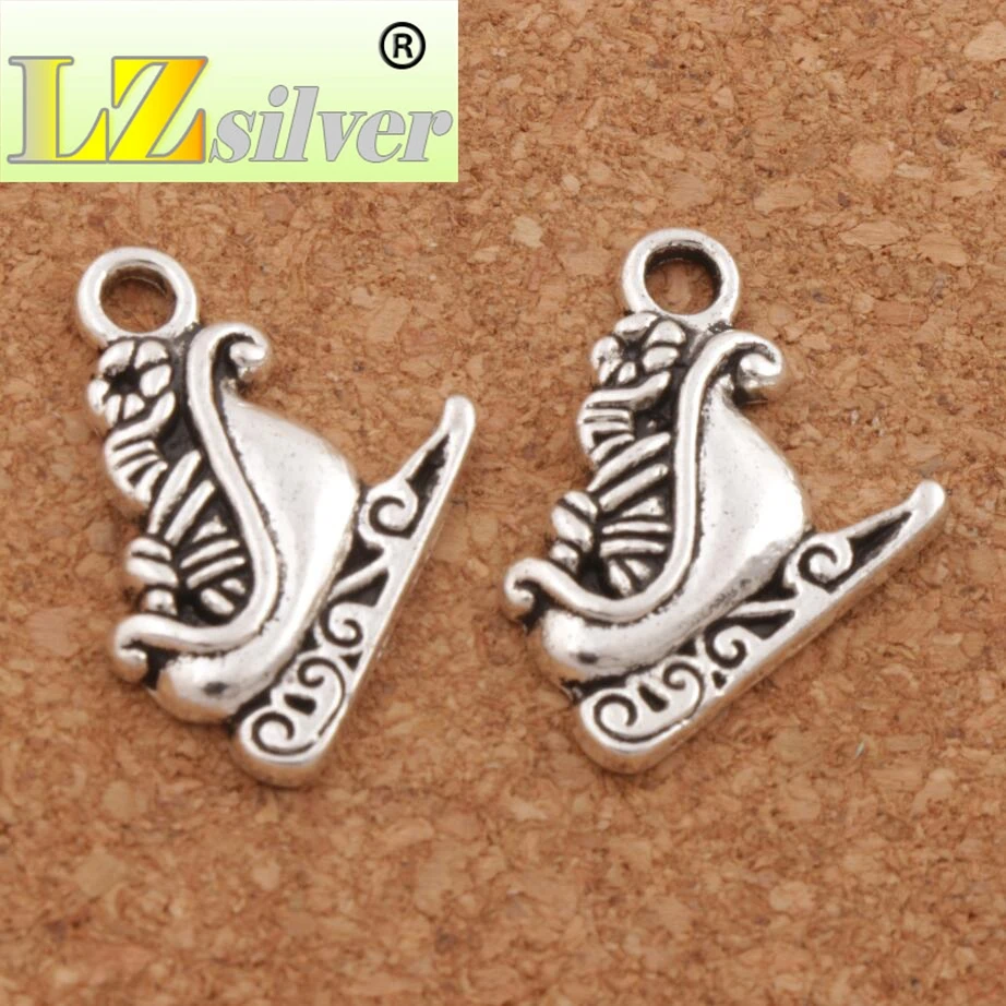 Santa Sleigh Full of Gift Charm Beads Pendants 18.6x17mm 100pcs zinc alloy Fit Bracelets Necklace Earrings L786