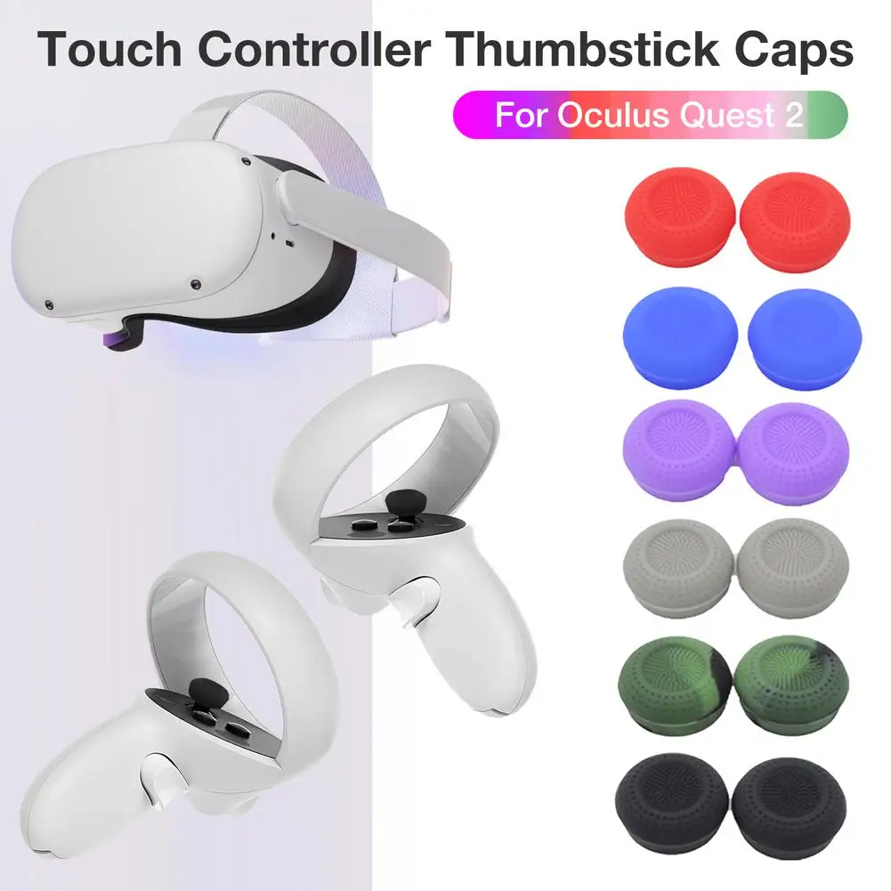 Tapas de agarre de silicona para palanca de pulgar, funda de Joystick para Oculus Quest 2 VR, tapa de mando táctil para Quest2, 12 Uds.