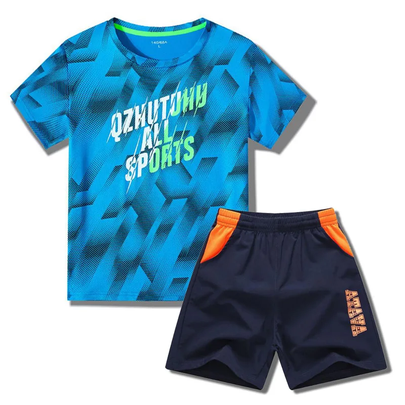 

Boys T Shirt Short Pants Kids Tops Teen Children Clothing Run Basketball Sport Quick Drying Boys T-Shirt Shorts Clothes Set