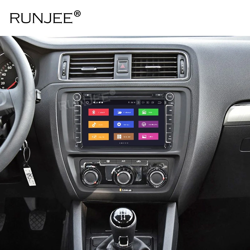 RUNJEE Два Din Автомобильный мультимедийный плеер PX6 Android 9 авто радио для Skoda/Seat/Volkswagen/VW/Passat b7/POLO/GOLF 5 6 gps BT DAB