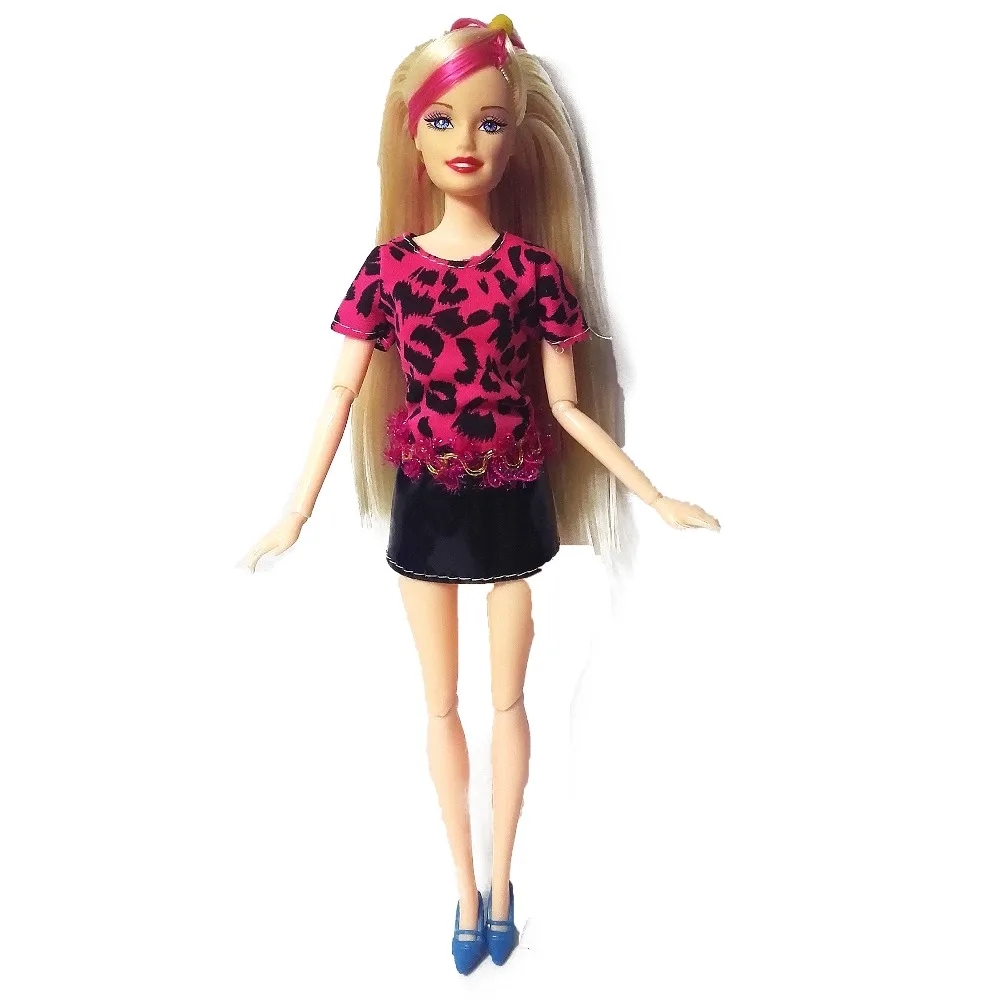12 Pcs = Handmade Party 5  sets Clothes Fashion Mixed style Dress + 7 Pair Accessories Shoes for Barbie Doll Best Gift Girl Toys