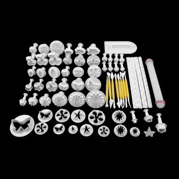 

68Pcs/set Fondant Cake Cookie Sugar Craft Decorating Plunger Flowers Modelling Tools Set DIY Cake Cutters Molds Sugarcraft