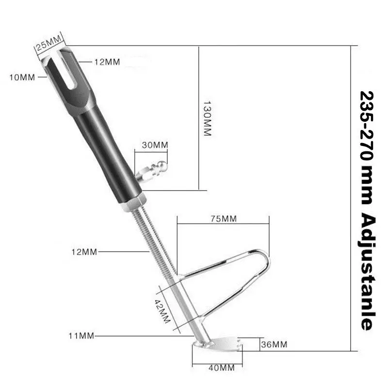Универсальный черный Cnc мотоцикл Kickstand боковая подставка Регулируемая нога Опора пост