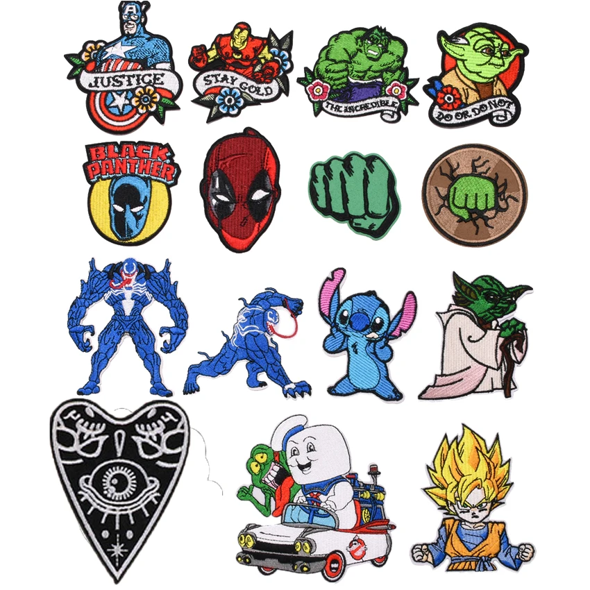 

New Cartoon Movie Hot Sale Anime Dragon Ball Goku Patches Iron on Embroidered Clothes Patches for Clothing Stickers Garment