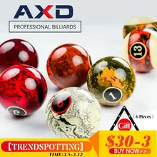 AXD 16 pièces billard piscine balles ensemble 57.2mm résine boules marbre motif billard Table balles Billliards accessoire boule papiers gratuitement