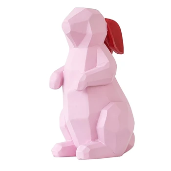 

Nordic Abstract Animal Rabbit Resin Origami Statue Home Decoration Gift