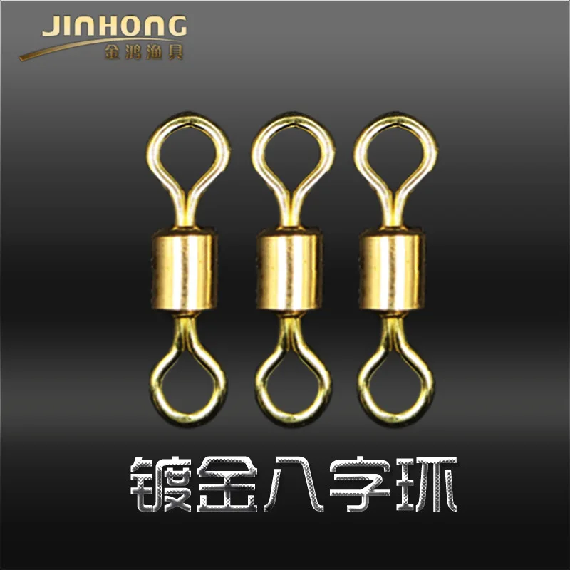 Jinhong Рыбалка Шестерни золотистая высокое Скорость 8-гранная Витая Кольцо экологически чистые Позолоченные Высокое Скорость 8 слов кольцо рыболовные Gea