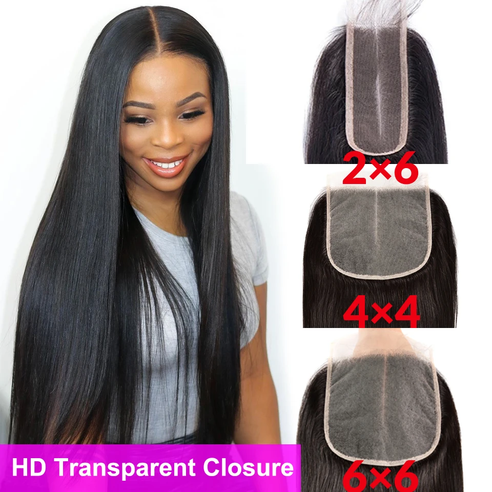 

Cheap HD Transparent Lace Closure 2x6 4x4 6x6 Lace Closure Straight Closure 100% Human Hair Swiss Lace Closure Brazilian Closure