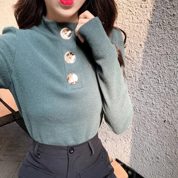 

2019 new Korean version of the hundred-shaming super-fire sweater lapel sweater bottom shirt to wear clothes turtleneck