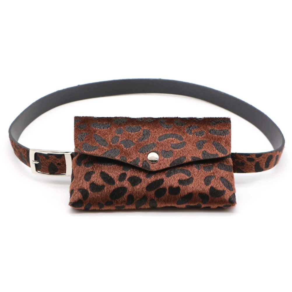 

Women Leopard Print Faux Leather Purse Waist Pack Portable Detachable Belt Mobile Phone Travelling Fashion Casual Outdoor Adult