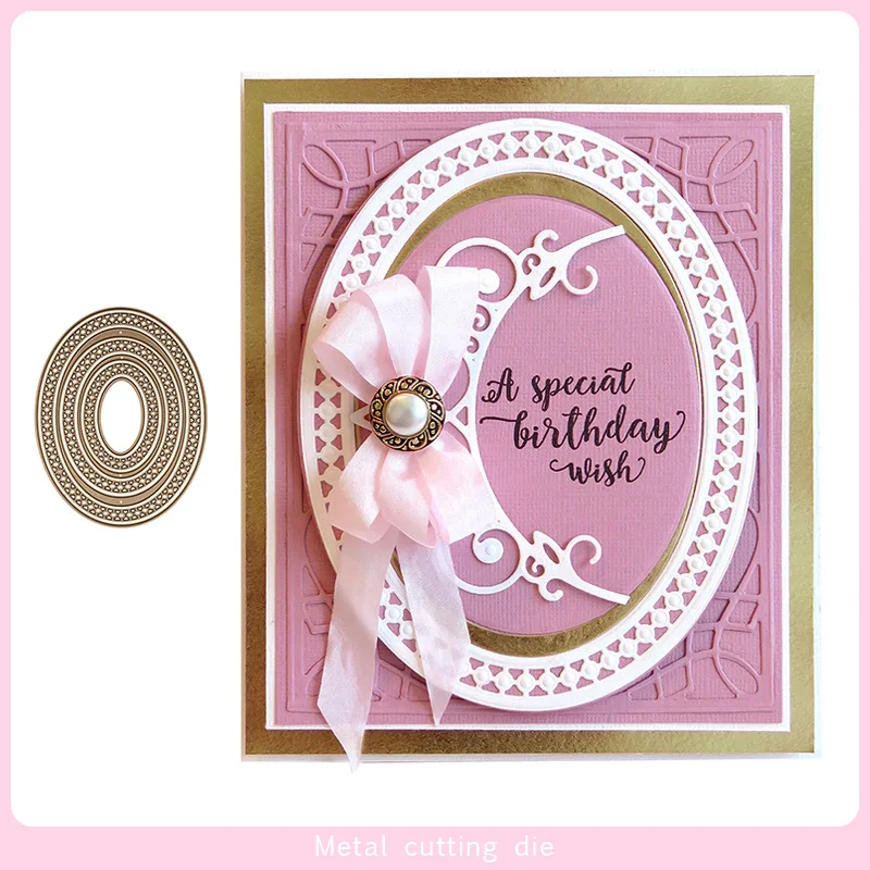 

Oval lace frame Metal Cutting Dies for DIY Scrapbooking Photo Album Decorative Embossing Paper Card Crafts Die Cut 2019