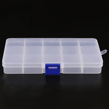 

Plastic Jewelry 15 Compartment Case Craft Beads Organizer Storage Box Case