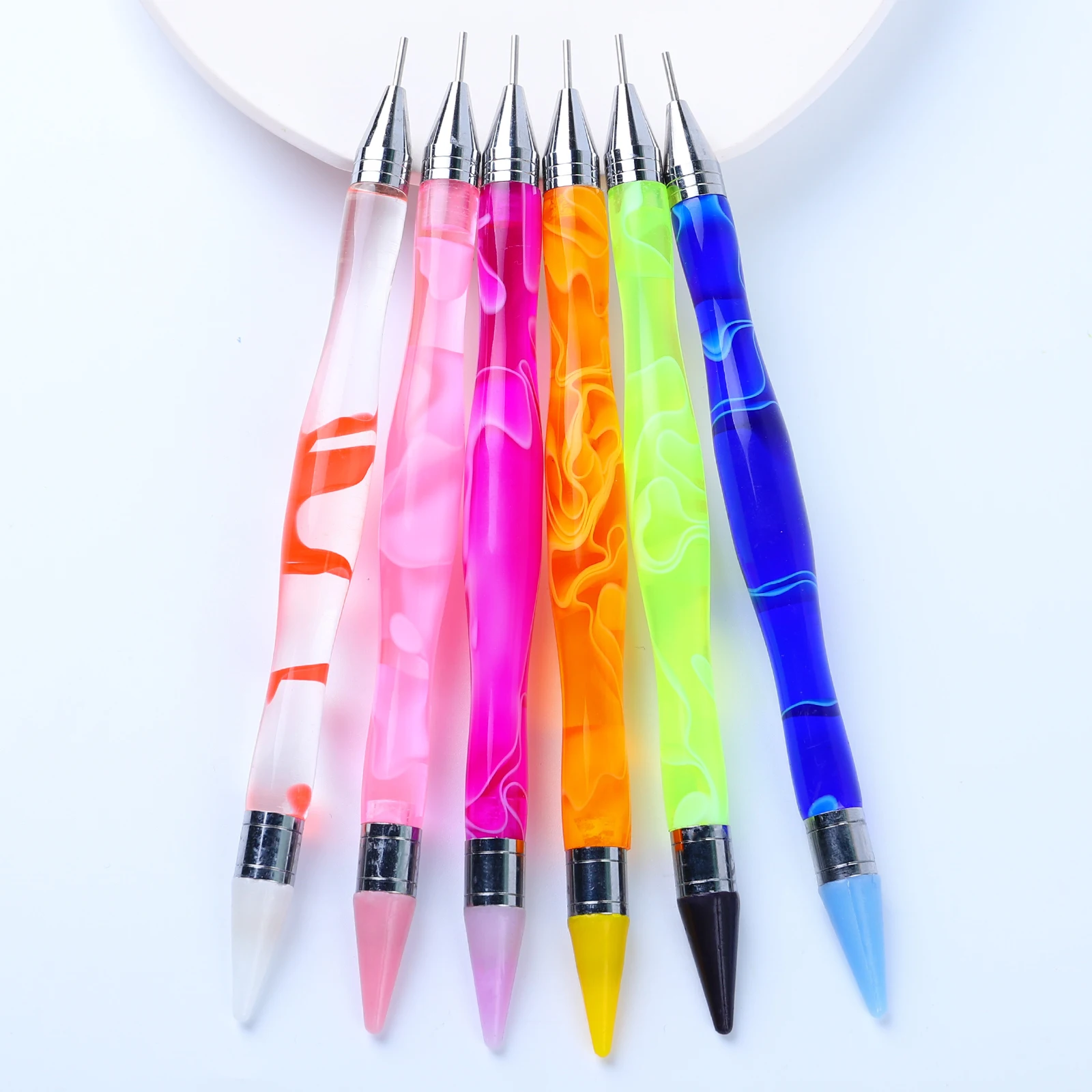 Gourd Handle Nail Art Dotting Pen Dual Crayon Wax Drill Head Steel Pipe Picking Rhinestones Gems Nails Accessories Tool Manicure 4