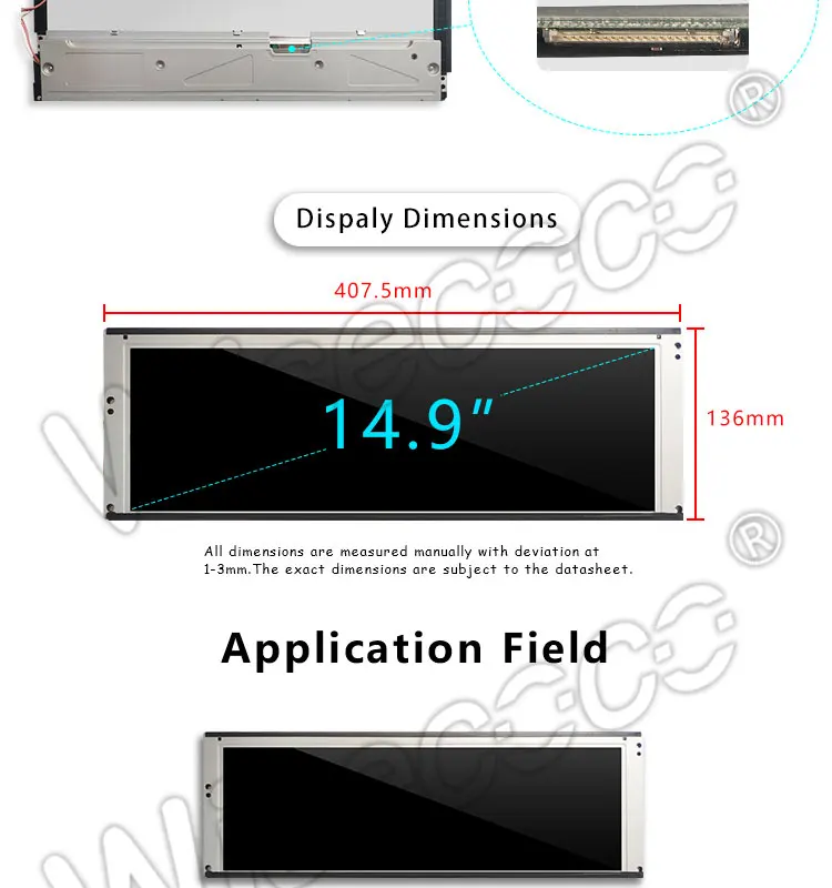 Wisecoco 14,9 дюймов 1280*390 20 контактов ЖК-экран дисплей с HDMI lvds драйвер платы для промышленного растягивающийся Бар ЖК LTA149B780F